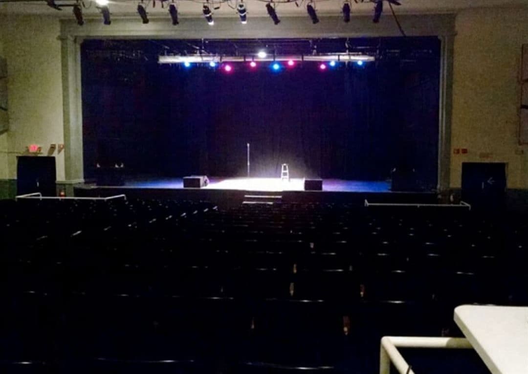 The Odeum stage set for an event